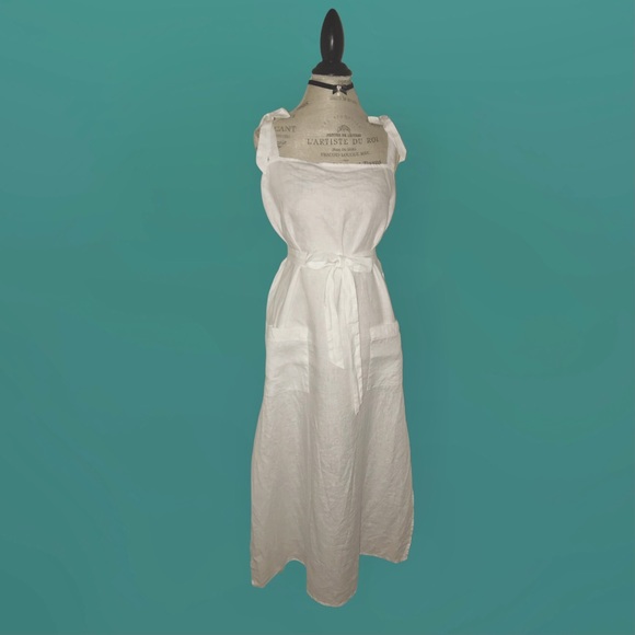 SOLD Reformation Linen Dress XL XXL White Midi Sundress Elliot EUC - Picture 3 of 10